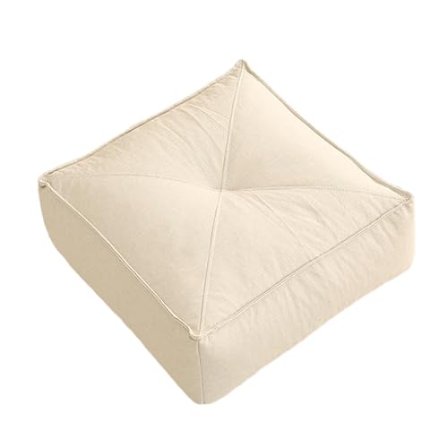 Meditation Floor Cushion Linen Seat Pad with PP Beads - Khaki