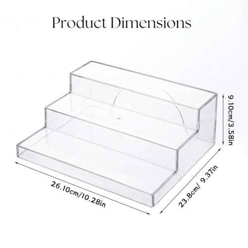 Clear 3-Tier Perfume and Makeup Organizer Rack Set - 2 Pack