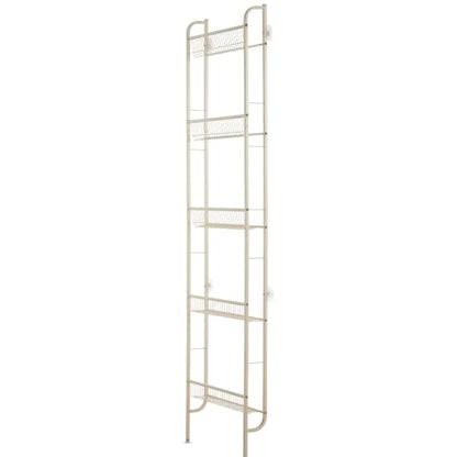 White 5-Tier Behind Door Narrow Bathroom Shelf Space Organizer