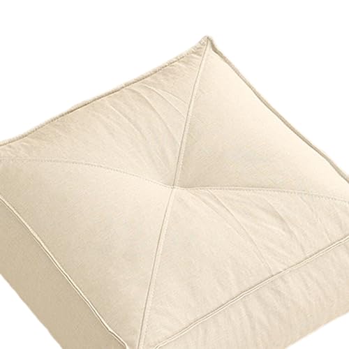 Meditation Floor Cushion Linen Seat Pad with PP Beads - Khaki