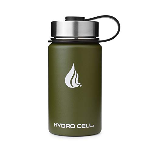 HYDRO CELL Stainless Steel Insulated Water Bottle with Straw - For Cold & Hot Drinks - Metal Vacuum Flask with Screw Cap and Modern Leakproof Sport Thermos for Kids & Adults (Teal/Blue 18oz)