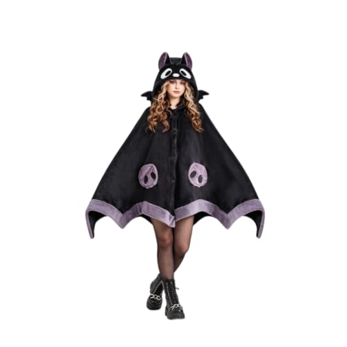 Adult Bat Hoodie Blanket - Wearable Animal Hooded Cape for Women