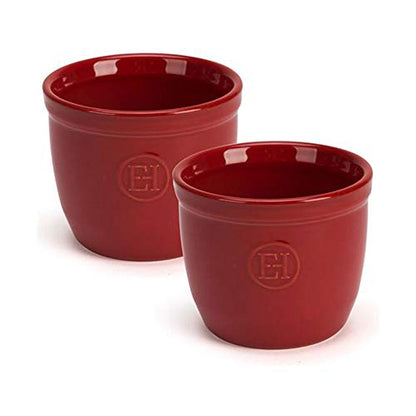 Emile Henry Made in France 6.75 oz Ramekin (Set of 2), 3.25" by 2.75", Burgundy Red