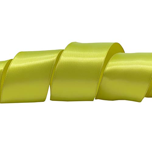 2-1/4 Inch Satin Wired Ribbon for Gift Wrapping Wedding Christmas Decor Lime
