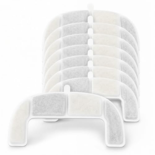 White 8-Pack Replacement Filters for Cheerble Elfin E1 Lite Pet Fountain