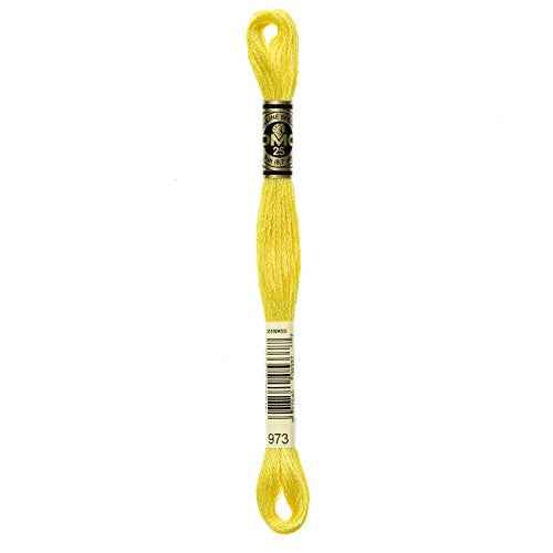 DMC 117-973 6 Strand Embroidery Cotton Floss, Bright Canary, 8.7-Yard