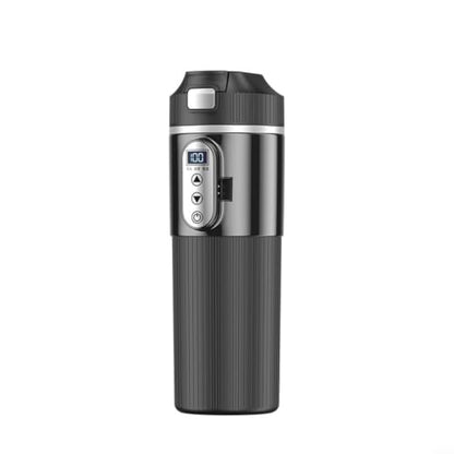 Portable 12V/24V Travel Mug with LCD Touch Control - Black, 500ml Stainless Steel