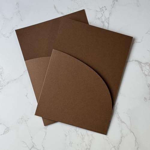 Wedding Invitation Pocket Folder 10 Pack for 5x7 Cards - Variation of Coffoe / 10