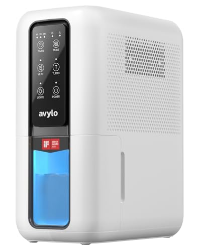 Avylo Dehumidifier for Bedroom 70oz Tank Auto Shut Off Anti-Frost System White