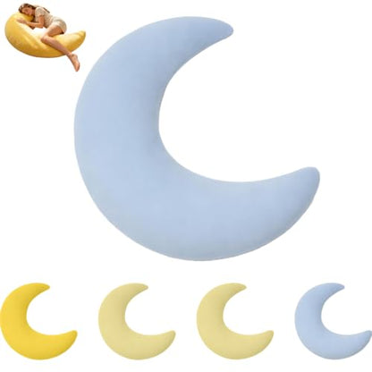 Crescent Moon Body Pillow - Blue, Supportive Full Body Sleep Cushion