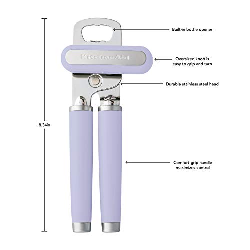 KitchenAid Classic Multifunction Can Opener / Bottle Opener, 8.34-Inch, Lavender Cream