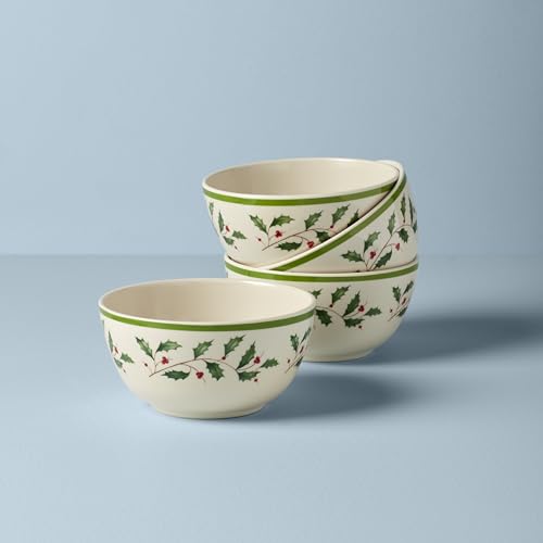 Lenox Holiday Christmas Melamine Bowls Set of 4 - All-Purpose Salad Bowl Holiday Gift