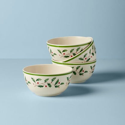 Lenox Holiday Christmas Melamine Bowls Set of 4 - All-Purpose Salad Bowl Holiday Gift