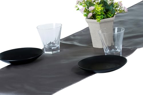 5 Pc Silver Gray Satin Table Runners 12 x 108 Inch for Wedding & Event Decor
