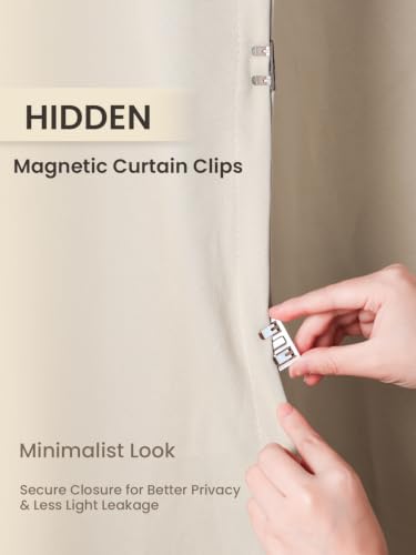 No Drill Magnetic Curtain Clips 8 Pairs - Stainless Steel Light Block