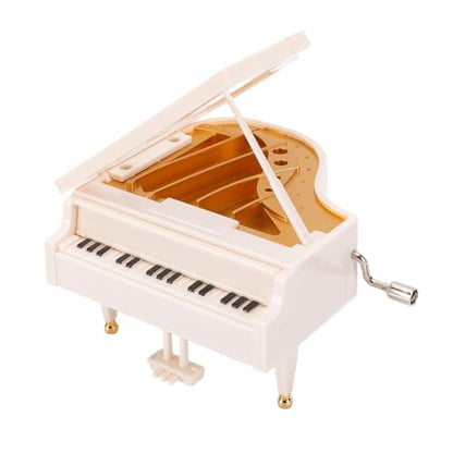 Mini Hand Crank Music Box - Lifelike Grand Piano Decor, No Batteries