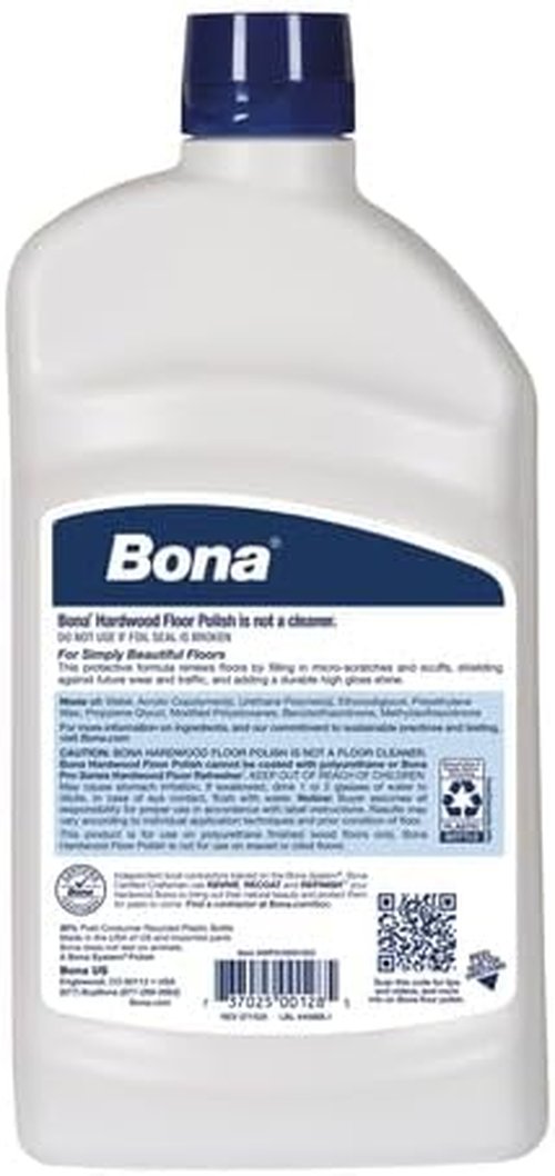 Bona Hardwood Floor Polish - High Gloss Shine for Wood Floors - 32 fl oz | Protects & Renews Dull Flooring