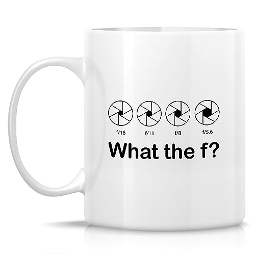 Retreez PTG009 White Funny Photographer Mug Gift What The F Focal Length 11oz