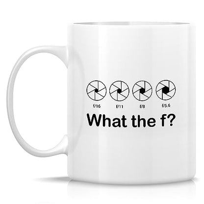 Retreez PTG009 White Funny Photographer Mug Gift What The F Focal Length 11oz