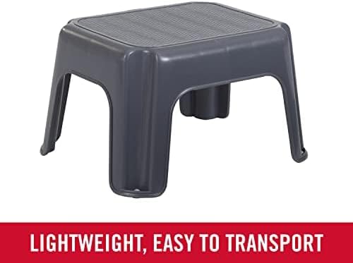 Rubbermaid One-Step Stool - Durable 7" Height Step Stool | Holds Up to 200 Pounds - Gray for Home & Office