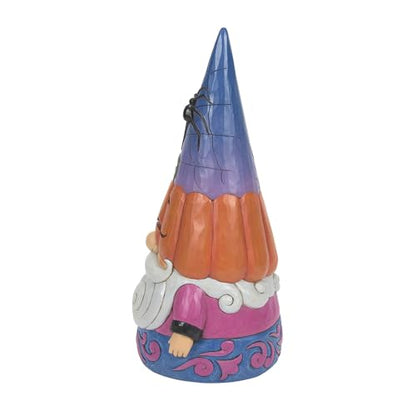 Halloween Gnome Figurine - Heartwood Creek Spider Web Hat 12 Inch - Multicolor
