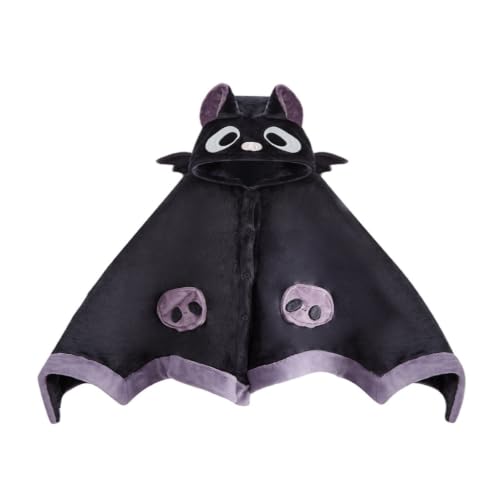 Halloween Bat Blanket Hoodie for Adults Kids Oversized Sherpa Wearable Throw