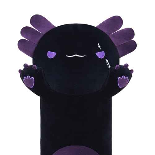 Long Axolotl Plush, 19.6¡± Long Axolotl Body Pillow for Kids, Cute Axolotl Stuffed Animals for Girls, Soft Plushies Toy Gifts for Birthday Dark Purple