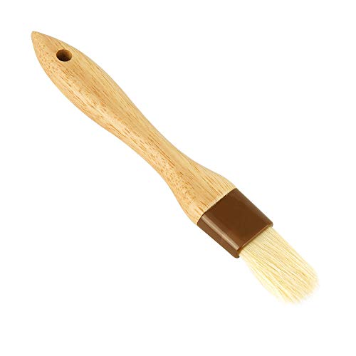 1-Inch Pastry Brush with Boar Bristles and Lacquered Hardwood Handle, Basting BBQ Marinade Brush, Kitchen/Cooking Brushes