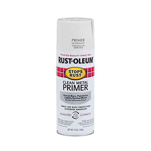 Rust-Oleum 7780830 Stops Rust Clean Metal Primer Spray, 12 oz, Flat White