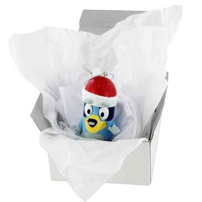Kurt S. Adler Bluey with Santa Hat Christmas Holiday Ornament Set Gift Boxed (One Size, Blue)