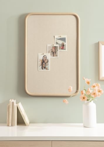 Kate and Laurel Inglewood Rectangular Pinboard Wall Organizer - Natural