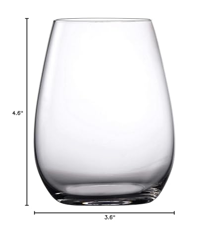 Marquis By Waterford Moments Stemless Wine Glass Set of 4, 4 Count (Pack of 1), Clear