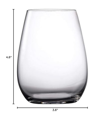 Marquis By Waterford Moments Stemless Wine Glass Set of 4, 4 Count (Pack of 1), Clear