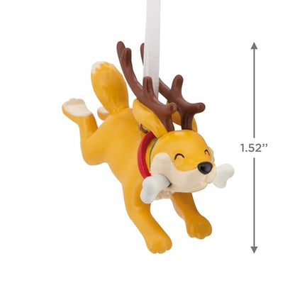 Dog Reindeer Christmas Ornament - Holiday Dog Decor, Playful Canine Design