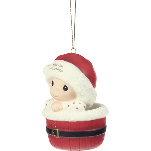 Baby's First Christmas Ornament - Bisque Porcelain Keepsake - Santa Baby
