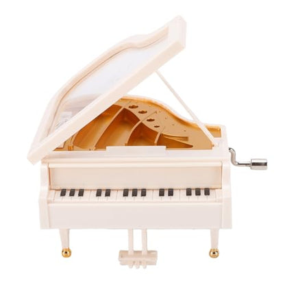 Mini Hand Crank Music Box - Lifelike Grand Piano Decor, No Batteries