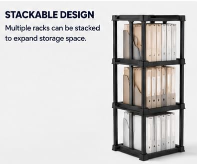 Heavy Duty 4-Tier Garage Storage Rack for 27-Gallon Bins, Black