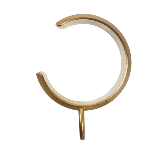 10 Pcs C-Shaped Bypass Curtain Rings - Burnished Brass, 1.75 Inch for 1.25" Rods, Vengo Style