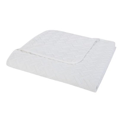 Nina Basketweave 2-Piece Twin Bedding Set - White, Textured Microfiber Quilt & Pillow Sham, Version 2026