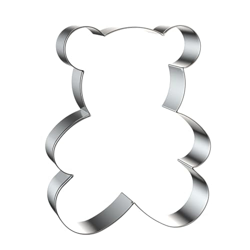Sitting Teddy Bear Cookie Cutter Set - 4 Sizes Stainless Steel, Kids Gift