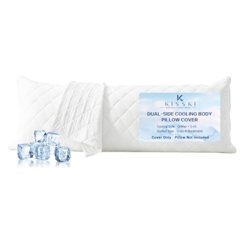 Cooling Body Pillow Cover with Diamond Quilted Design - Breathable & Stretch Fit