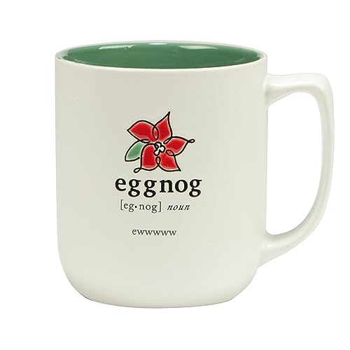 Christmas Fun Green Sayings Ceramic Mugs Set of 6 16 oz. Assorted Designs with Variation 5x3.625 inches