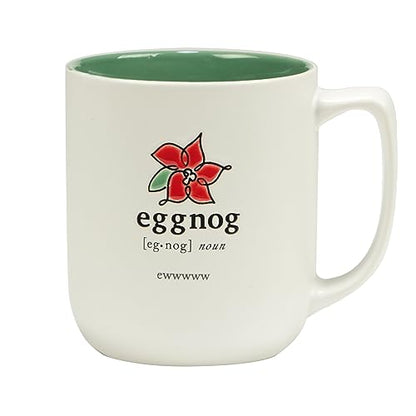 Christmas Fun Green Sayings Ceramic Mugs Set of 6 16 oz. Assorted Designs with Variation 5x3.625 inches
