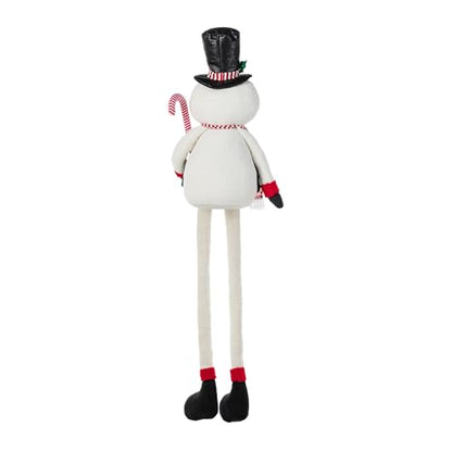 Snowman Christmas Decoration - 60 Inch Tall Fabric Holiday Ornaments with Dangle Legs