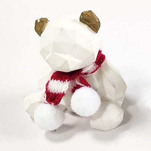 Mini Christmas Scarf for Small Pets & Decor, Red & White Knitted Accessories