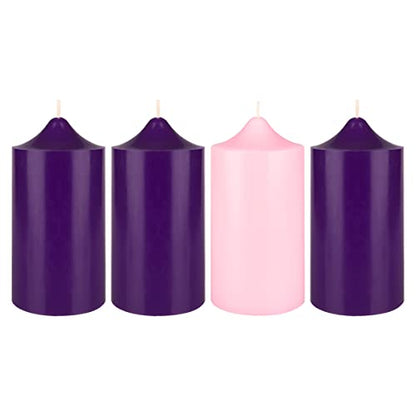 Unscented Advent Bell Top Pillar Candle Set - 4 Pack, 3" x 6"