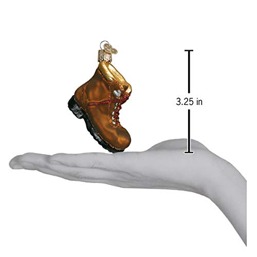 Christmas Glass Ornament Hiking Boot Handcrafted Holiday Decoration - Outdoor Adventure