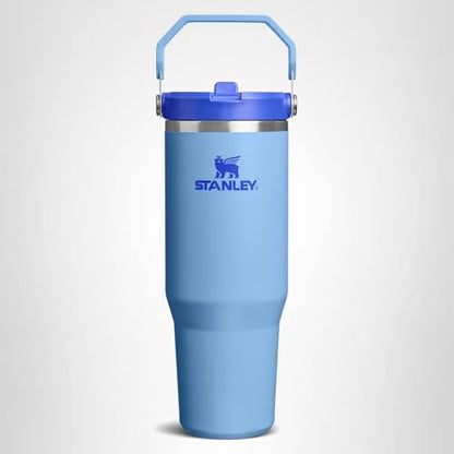 STANLEY IceFlow 2.0 Flip Straw Tumbler with Handle 14 oz | Twist On Lid and Flip Up Straw | Leakproof Water Bottle | Insulated Stainless Steel | BPA-Free | Blue Sky