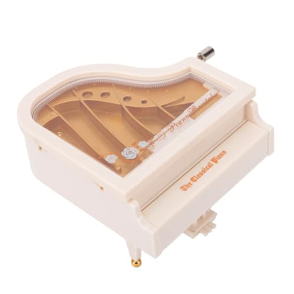 Mini Hand Crank Music Box - Lifelike Grand Piano Decor, No Batteries
