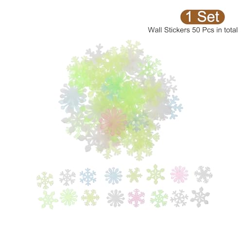 Glow in The Dark Snowflake Wall Stickers - Fluorescent Decorative Murals for Bedroom & Home Decor